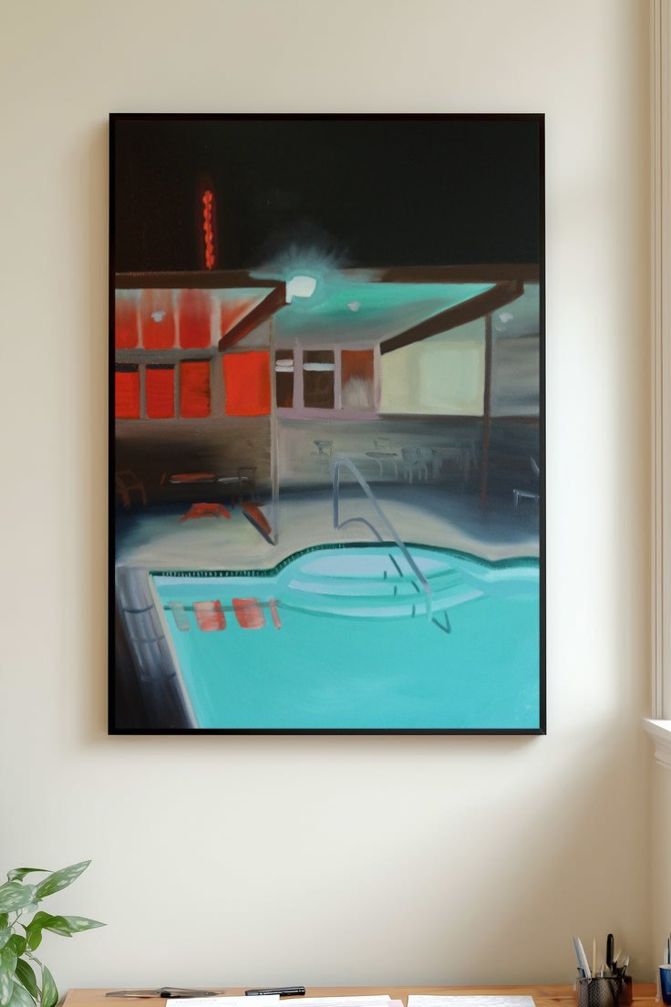 Swim, oil painting by Natalie Nagel